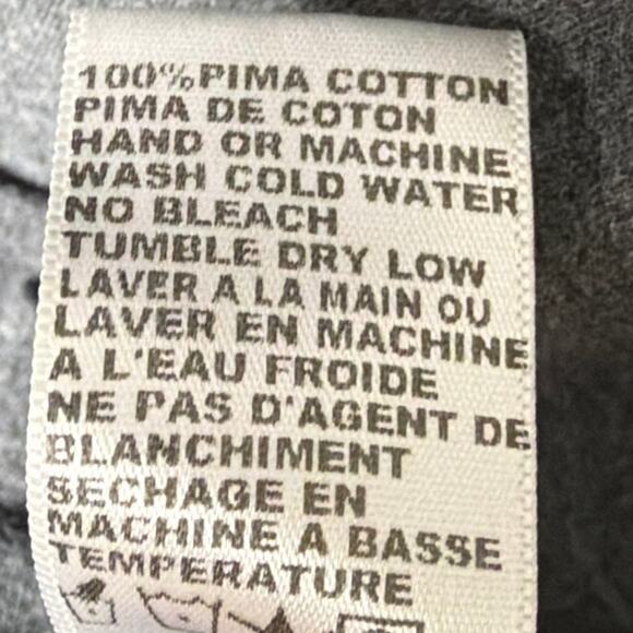 James Perse Long Length Tunic Sweatshirt Pima Cotton Gray SZ 2  Elevated Basic - Picture 9 of 9